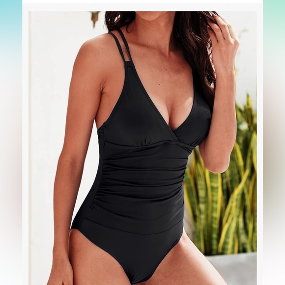 KI LAPHEE One Piece Swimsuit Tummy Control Bathing Suits Sexy Criss Cross NWT XL - Picture 3 of 10